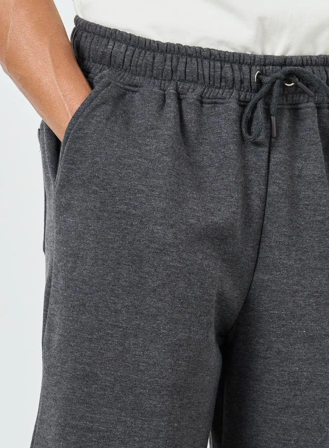 Styli Men Charcoal Oversized Shirt and Shorts Co-Ords